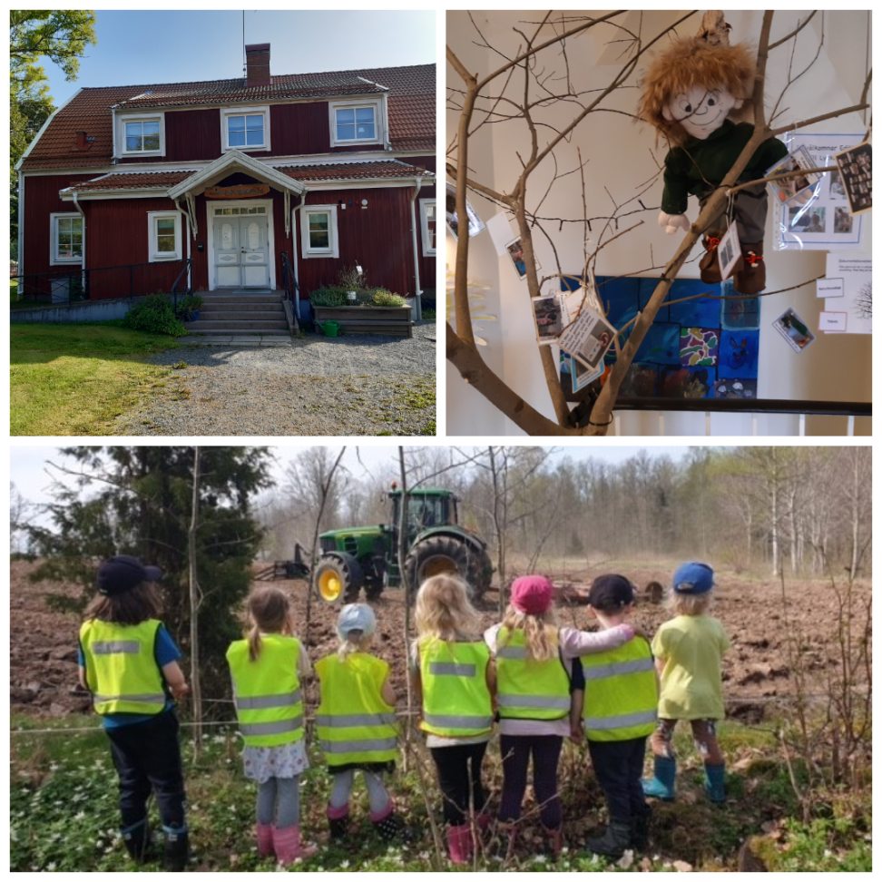 Lyckan förskola - byggnaden, barnens konst och utflykter i naturen